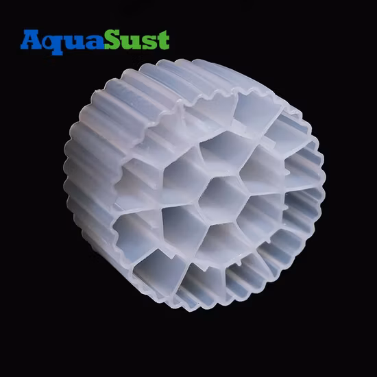 Mbbr 생물 매체 무거운 크기 25*10mm 처녀 HDPE 물자 플라스틱 Mbbr 필터 매체